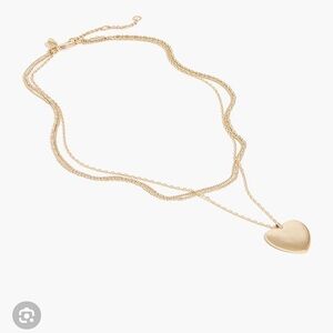 NWT J. Crew Layered Gold Heart Charm Necklace